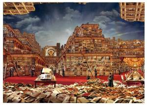 La Biblioteca di Babele ( illustrazione di Jean-François Rauzier )